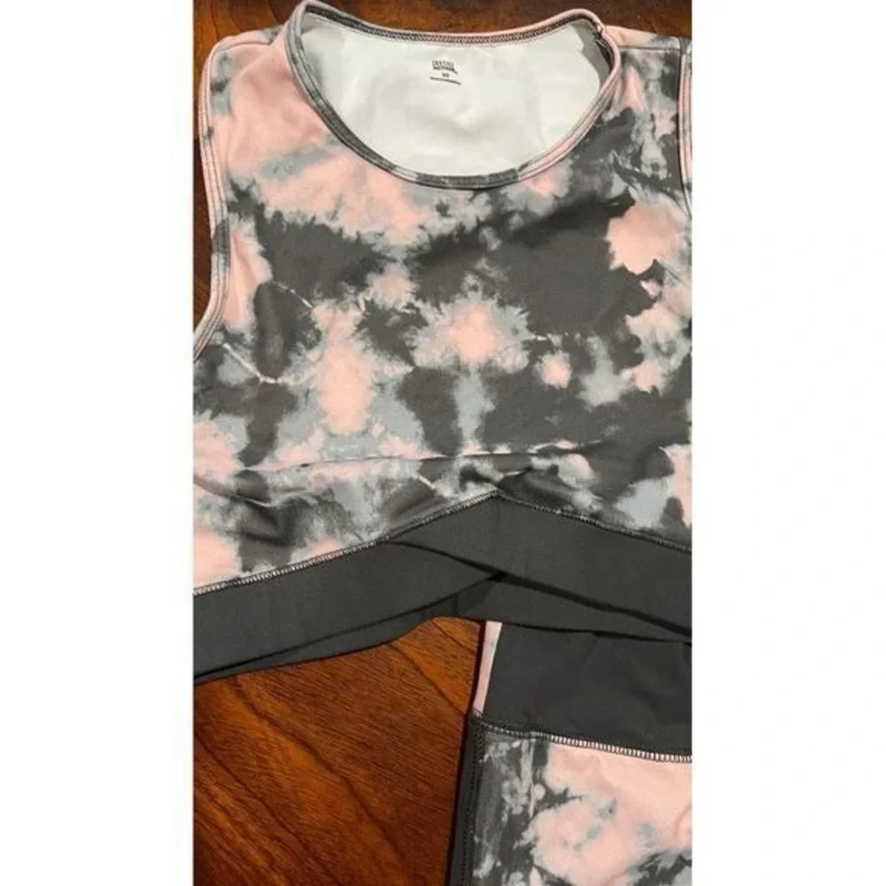 Justice Active Girls 2 Pc Athletic Set Tie Dye Sports Bra 32 Leggings Size 14/16
